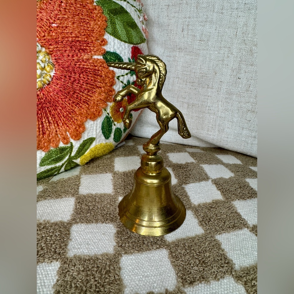 Vintage Brass Unicorn Bell